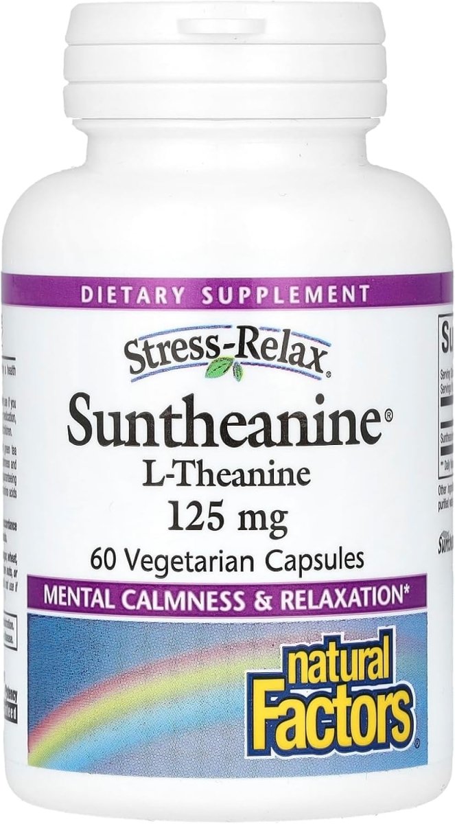 Natural Factors Stress‑Relax Suntheanine L‑Theanine – 125 mg – 60 Capsules – Non‑Drowsy Stress Support & Mental Calmness - END Nutrition