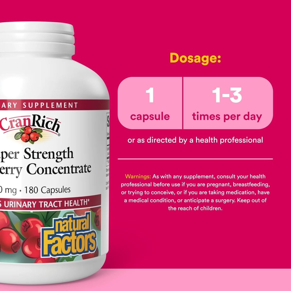 Natural Factors CranRich Super Strength Cranberry – 180 Capsules – Antioxidant Support & Urinary Tract Health - END Nutrition