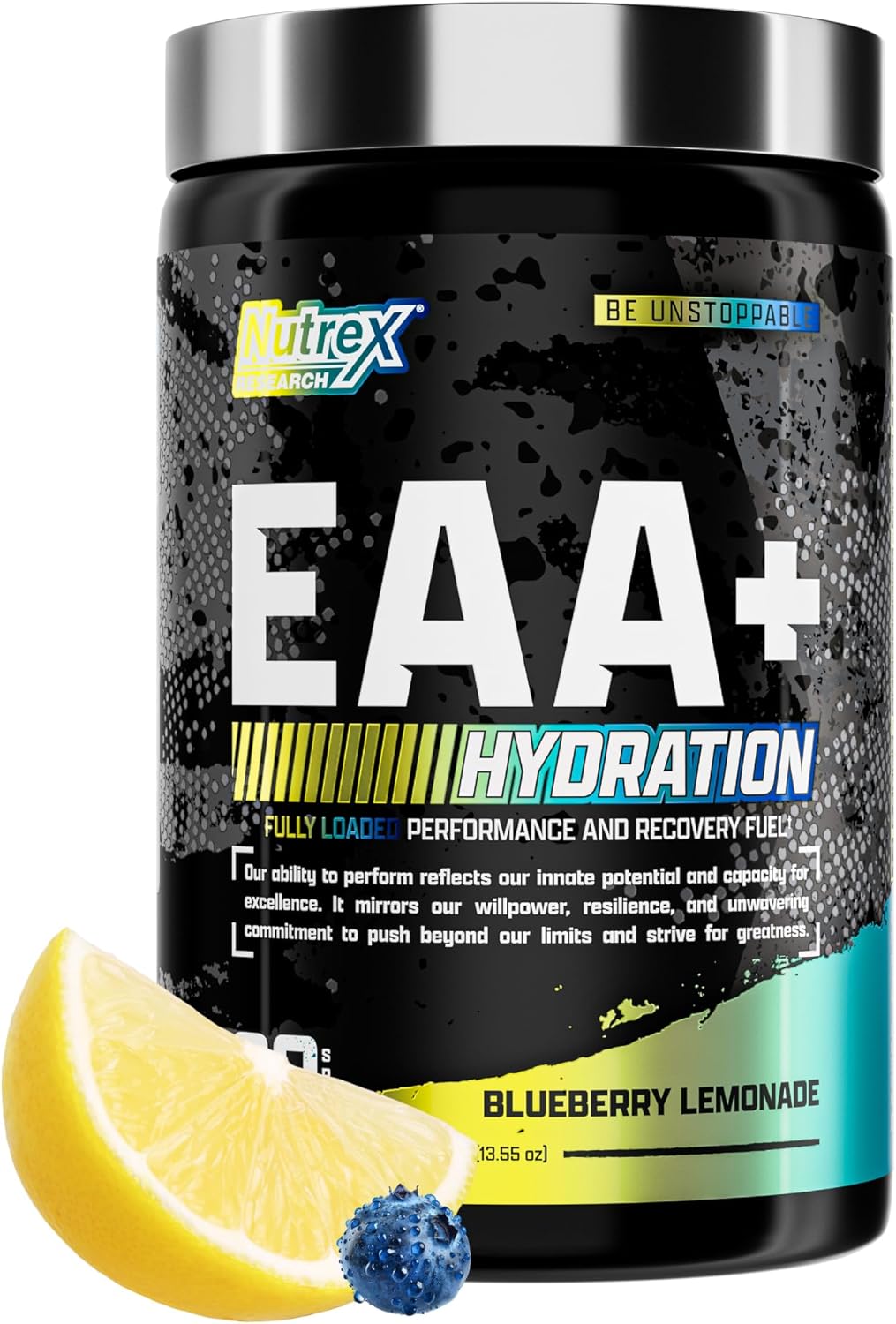 Nutrex Warrior EAA + Hydration – Blueberry Lemonade – 8G Essential Amino Acids & Electrolytes – Muscle Recovery, Hydration & Performance – 390 g