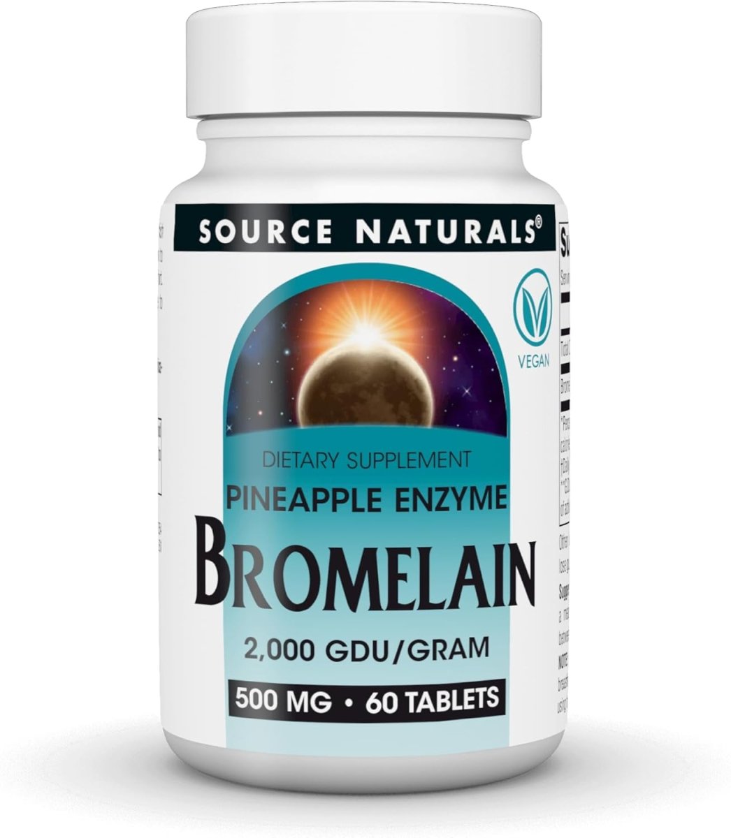 Source Naturals Bromelain – 500 mg – 60 Vegan Tablets – Pineapple Enzyme for Digestion & Inflammation Support - END Nutrition