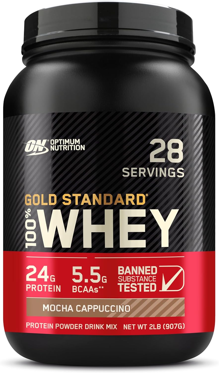 Optimum Nutrition Gold Standard 100% Whey, Mocha Cappuccino Flavor | Muscle Recovery