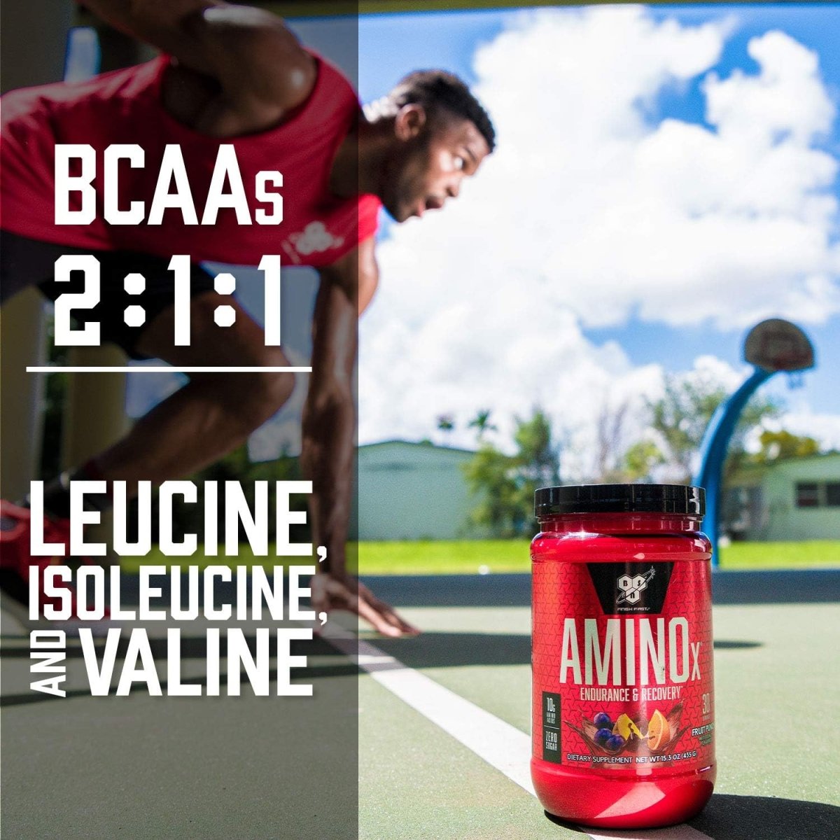 BSN Amino X – 10g Amino Acid & BCAA Blend (2:1:1) | Blue Raspberry | Caffeine-Free | Keto-Friendly | 30 Servings - Endnutrition.com