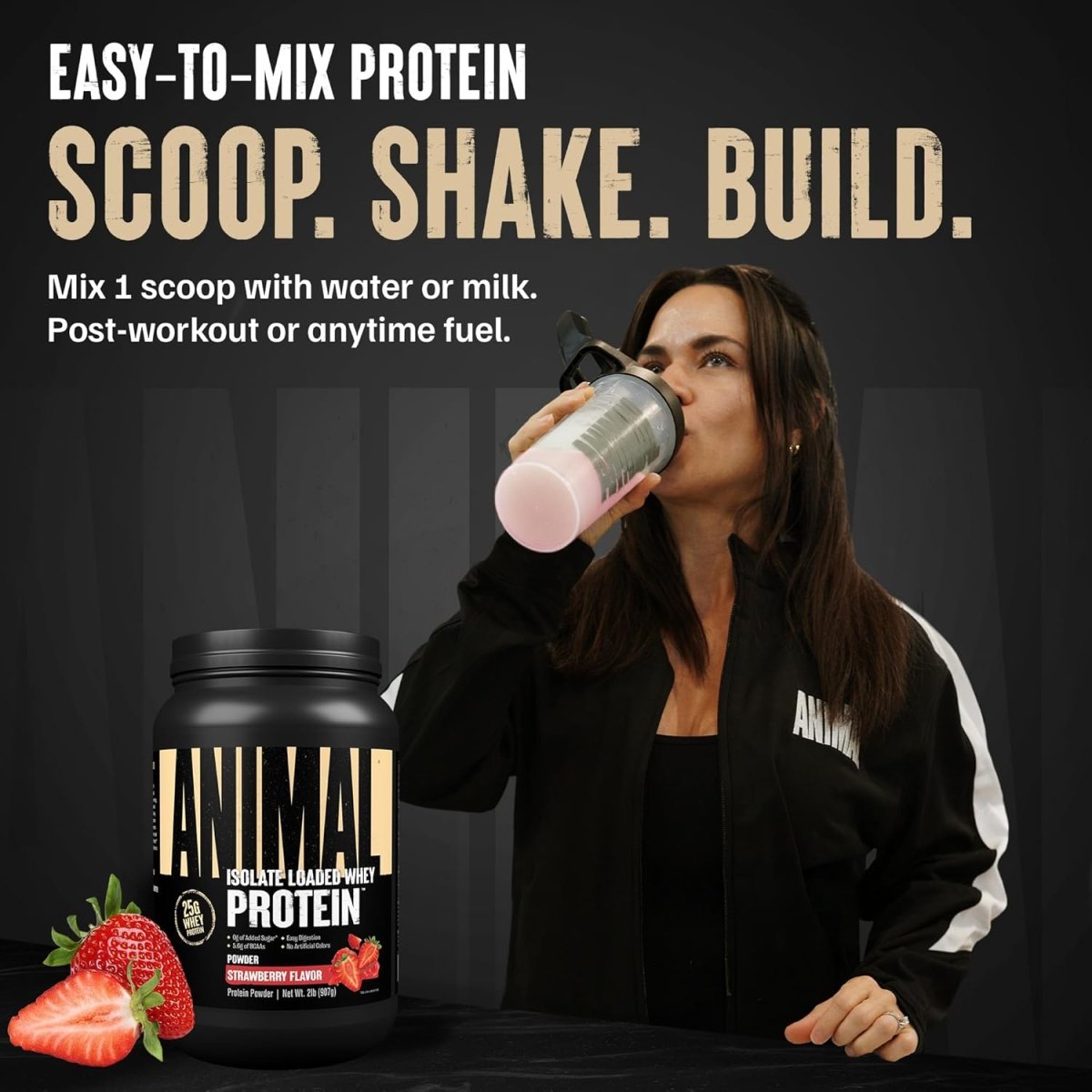 Universal Nutrition Animal Isolate Loaded Whey Protein – Fast Recovery & Lean Muscle – Strawberry Flavor – 2 lb - END General Trading