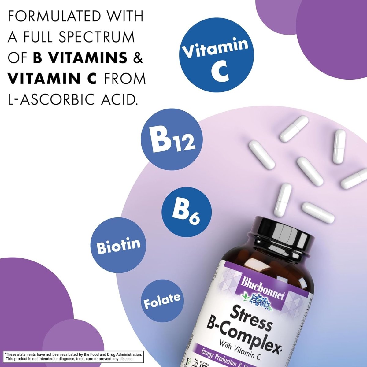 Bluebonnet B‑Complex – 100 Vegetable Capsules – Full Spectrum B Vitamins for Energy & Nervous System Support - END Nutrition