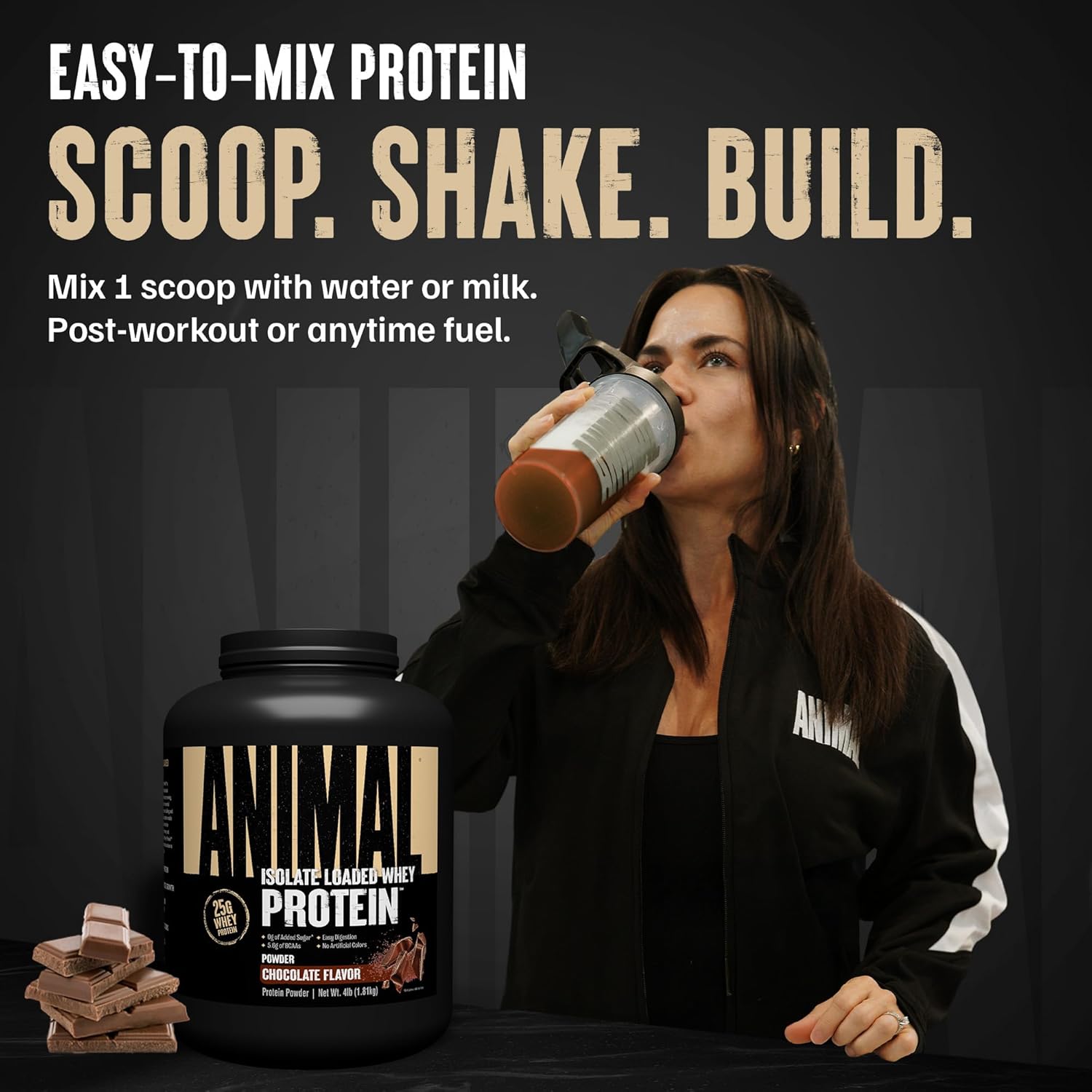 Universal Nutrition Animal Whey Isolate Protein Powder– Chocolate Flavor – 4 lbs