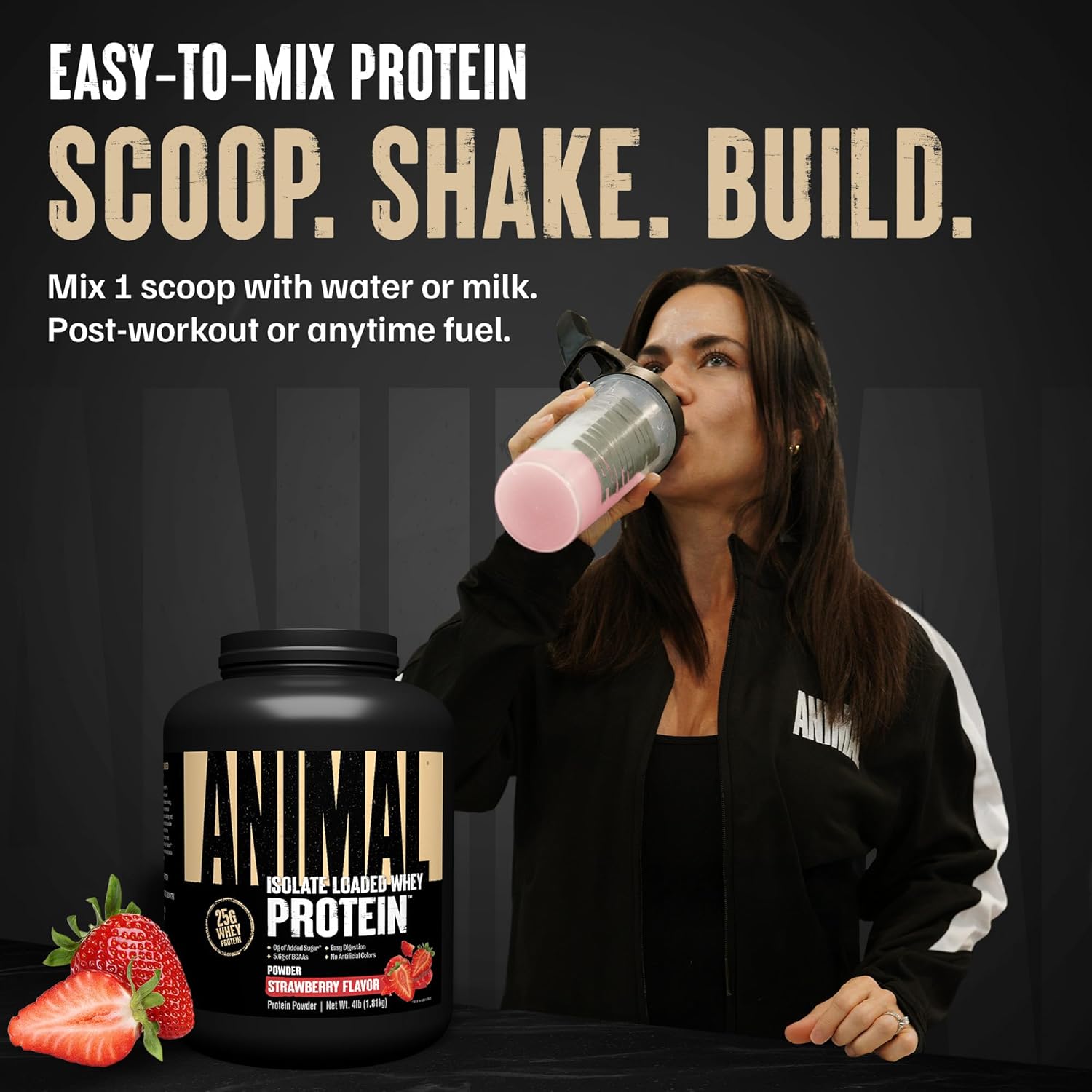 Universal Nutrition Animal Isolate Loaded Whey Protein – Fast Recovery & Lean Muscle – Strawberry Flavor – 4 lbs