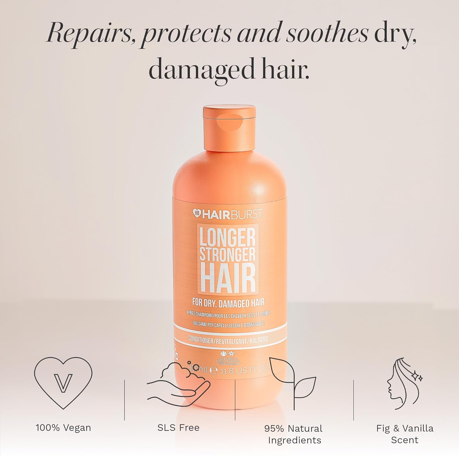 Hairburst Conditioner for Dry & Damaged Hair | Moisture Locking, Colour Protecting, Vitamin B5 & Almond Oil