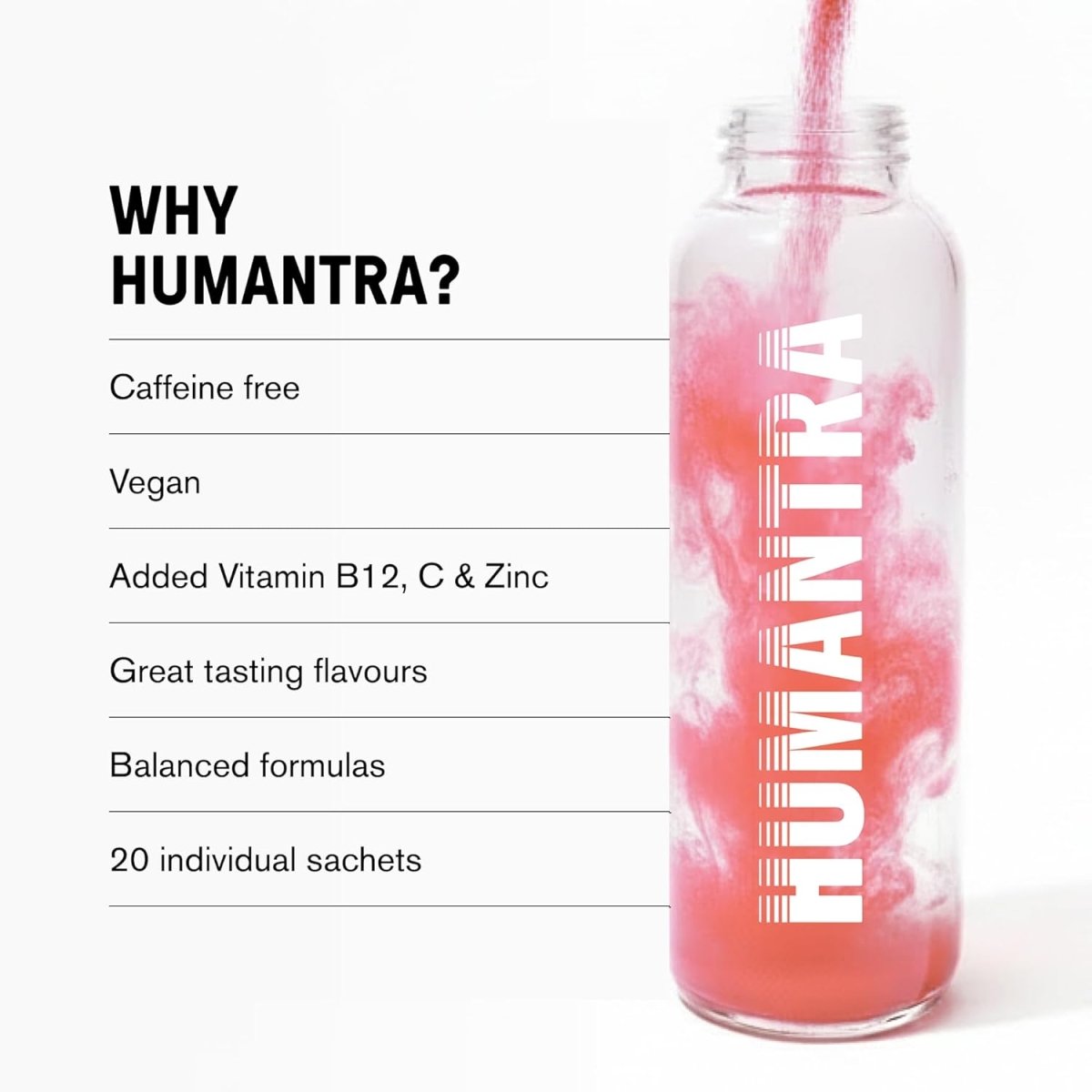 Humantra Electrolyte Powder – Berry Pomegranate (20 Sachets) | 6-Electrolyte Hydration | Plant-Based, Vegan, Sugar Free & Gluten Free - END General Trading