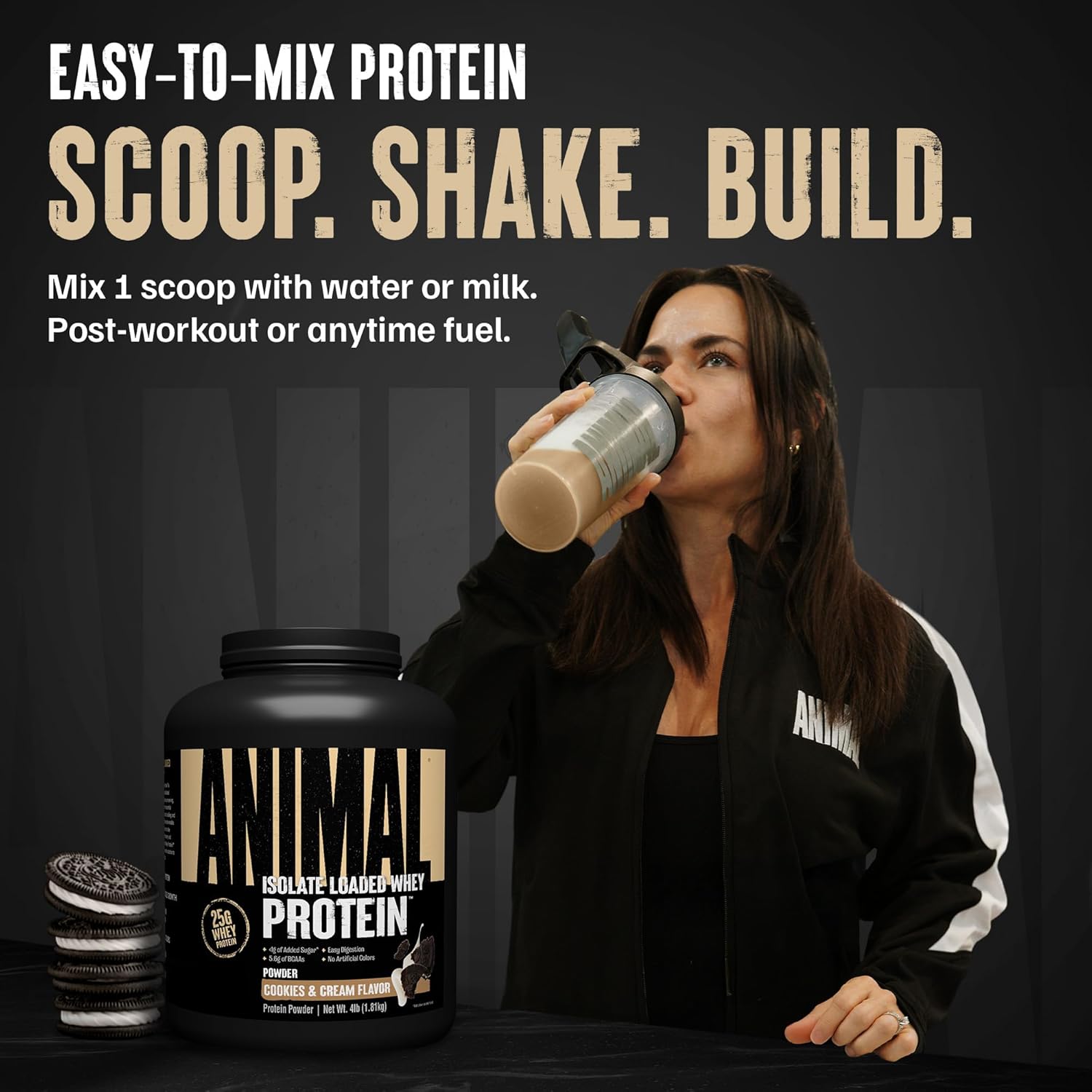 Universal Nutrition Animal Whey Isolate Protein Powder – Pre & Post Workout Muscle Builder – Digestive Enzymes – Cookies & Cream Flavor – 4 lbs