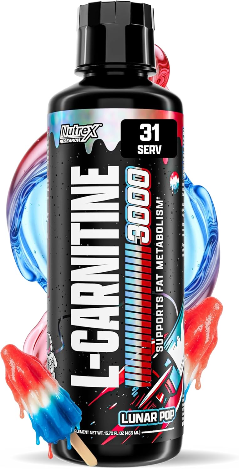 Nutrex Liquid L‑Carnitine 3000 – Lunar Pop – 31 Servings - Premium Liquid Carnitine, Fat Metabolism, Energy & Endurance Support