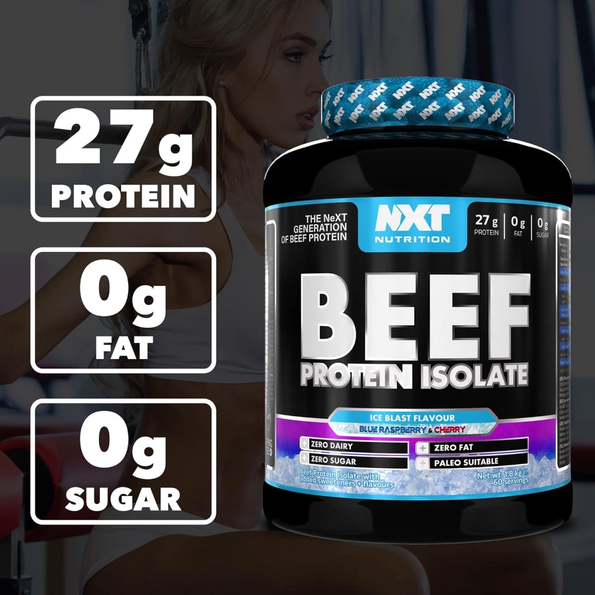 NXT Nutrition Beef Protein Isolate – Ice Blast – 1.8 kg – Dairy‑Free High Protein Powder - END Nutrition