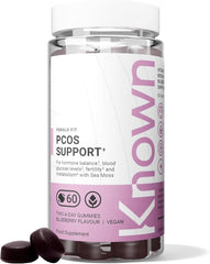 Known PCOS Support Gummies – Blueberry Flavour, Vegan Supplement with Vitamin B6, Zinc & Chromium – Hormonal Balance & Metabolic Support – 1 Month Supply, 3rd Party Tested