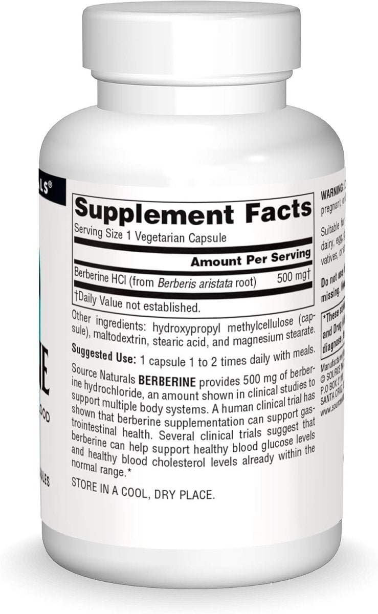 Source Naturals Berberine – 500 mg – 30 Vegetarian Capsules – Metabolic & Cardiovascular Support - END Nutrition