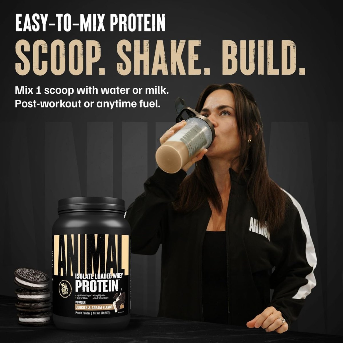 Universal Nutrition Animal Isolate Loaded Whey Protein – Fast Recovery & Lean Muscle – Cookies & Cream Flavor – 2 lb - END General Trading