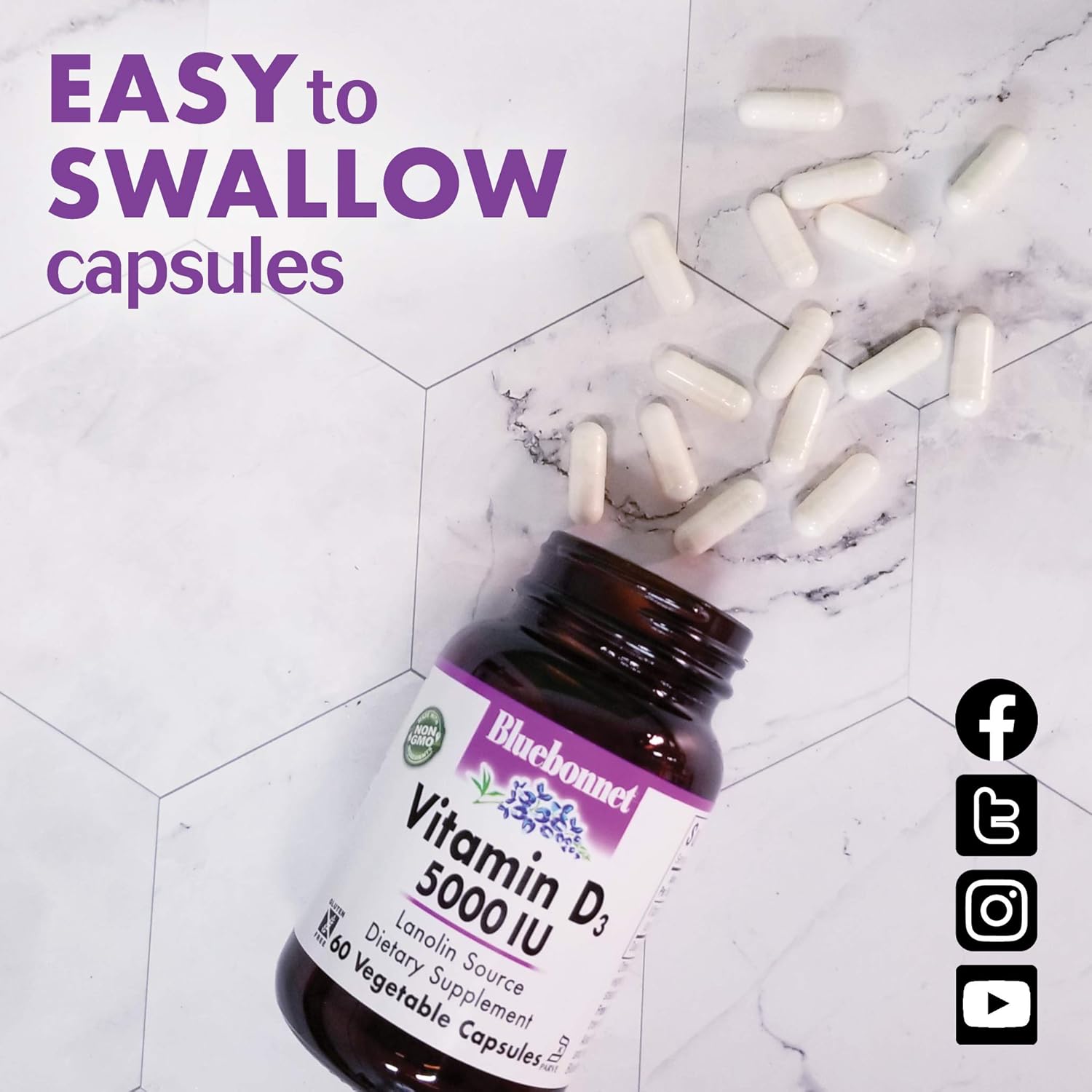 Bluebonnet Vitamin D3 – 400 IU – 90 Vegetable Capsules – Bone, Immune & Mood Support - END Nutrition