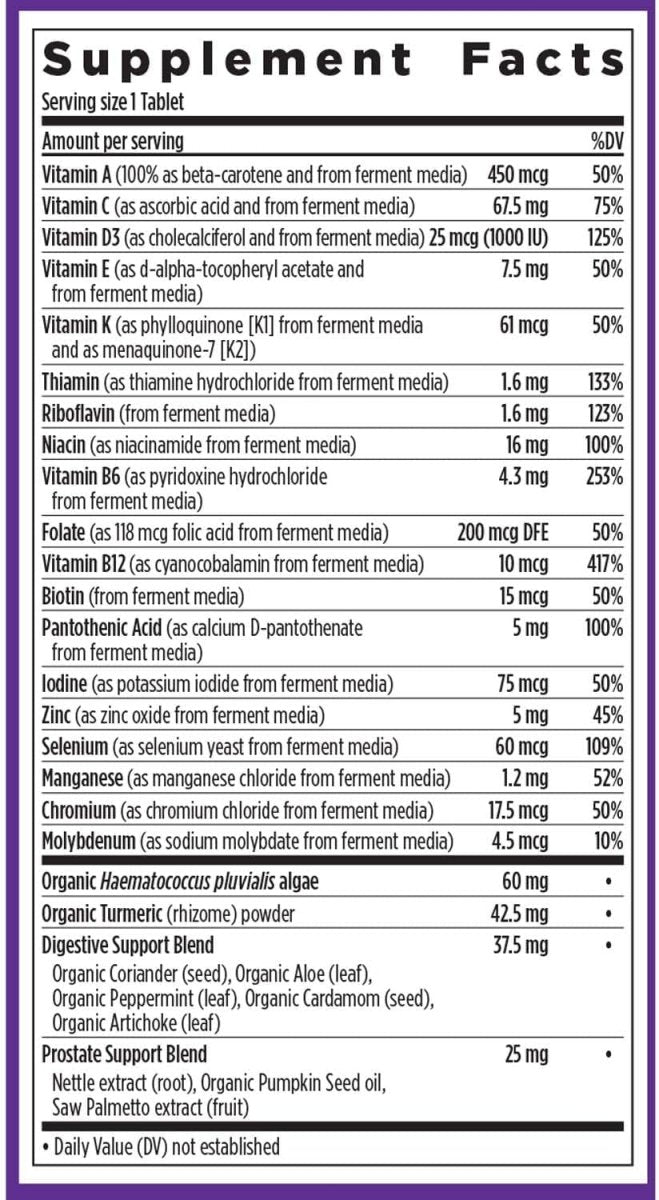New Chapter Men’s Multivitamin 50+ One Daily – Brain, Heart & Prostate Support, Gentle, Non - GMO, 72 Tablets - END Nutrition