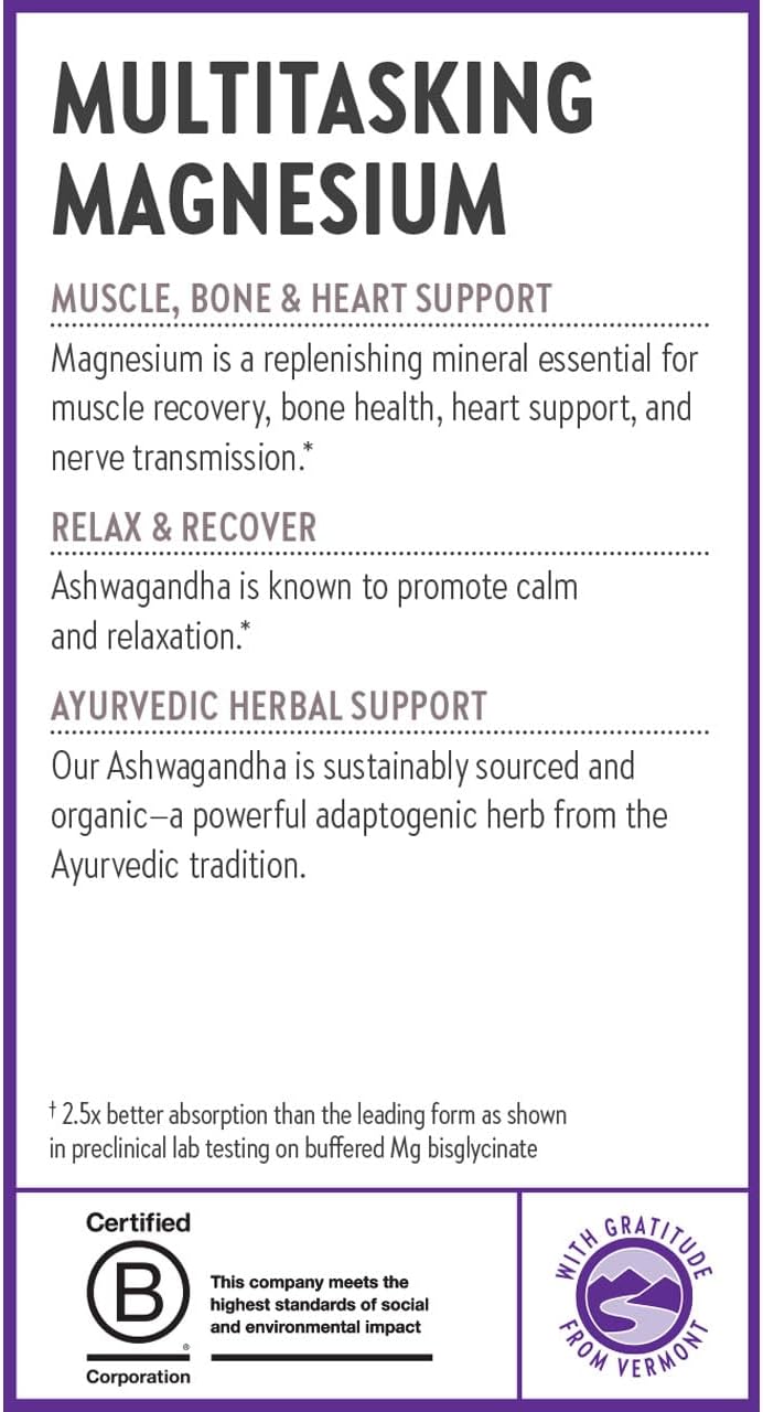 New Chapter Magnesium + Ashwagandha Supplement, 2.5X Absorption – 60 Tablets - END Nutrition