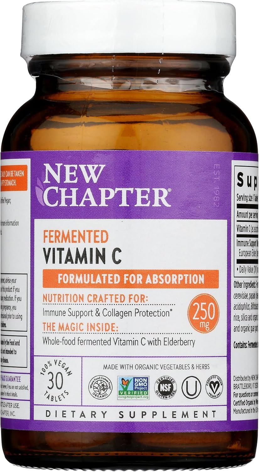 New Chapter Fermented Vitamin C Tablets 250mg – Immune Support 30 Tablets