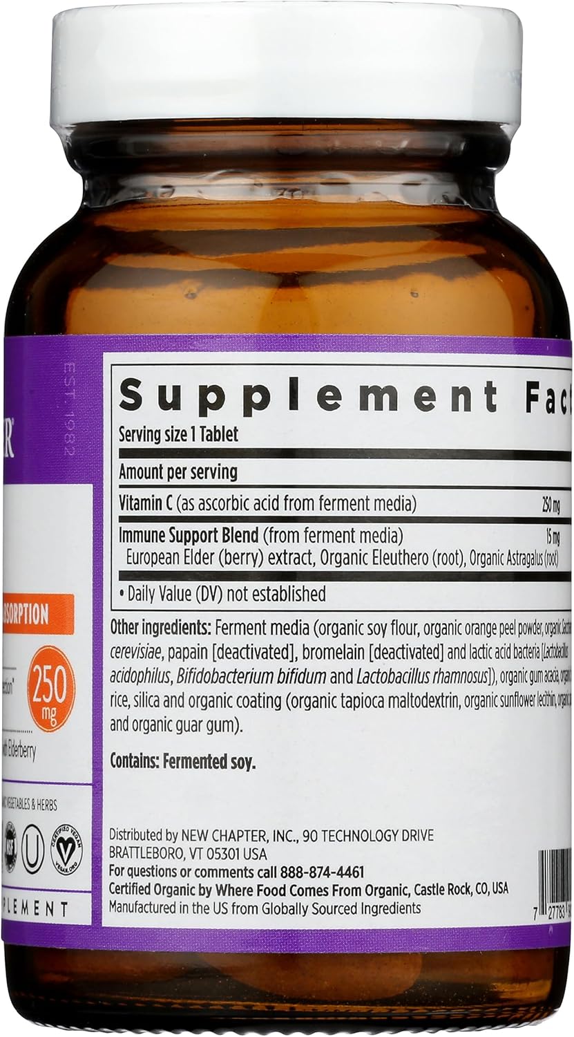 New Chapter Fermented Vitamin C Tablets 250mg – Immune Support 30 Tablets