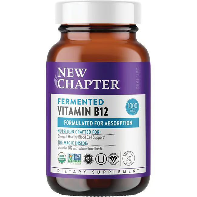 New Chapter Fermented Vitamin B12 Tablets 1000 mcg | 30 Vegan Tablets
