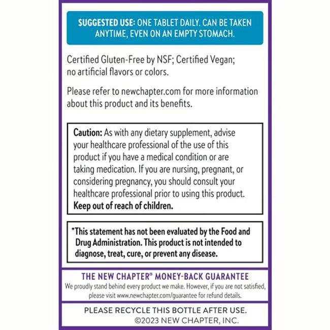 New Chapter Fermented Vitamin B12 Tablets 1000 mcg | 30 Vegan Tablets