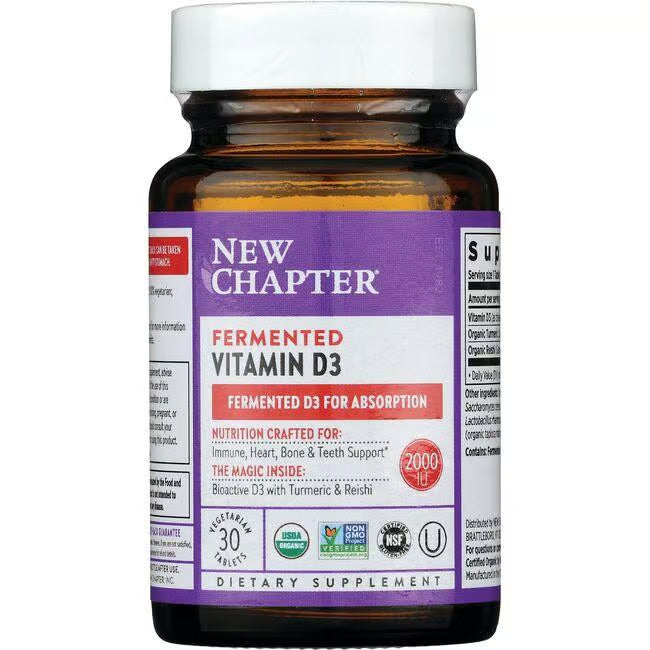 New Chapter Fermented Vitamin D3 2000 IU – 30 Capsules