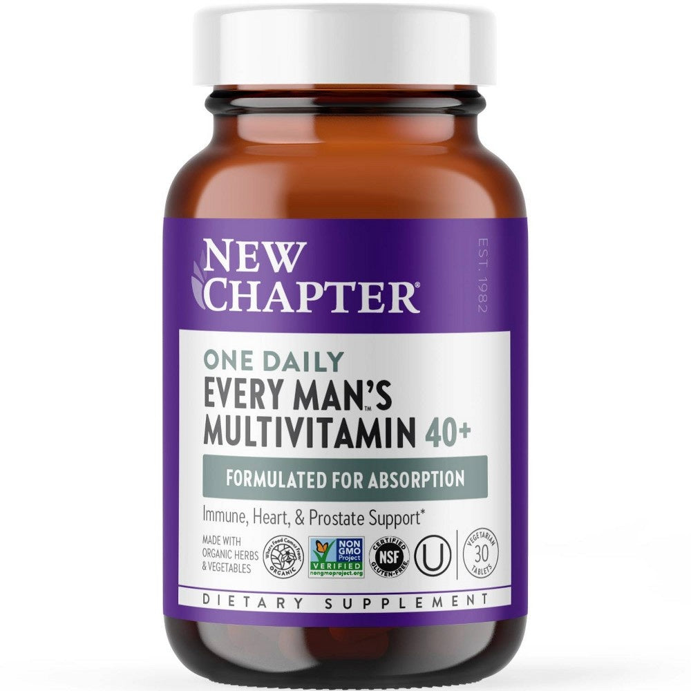 New Chapter Men’s Multivitamin 40+ One Daily with Fermented Nutrients | 30 Tablets