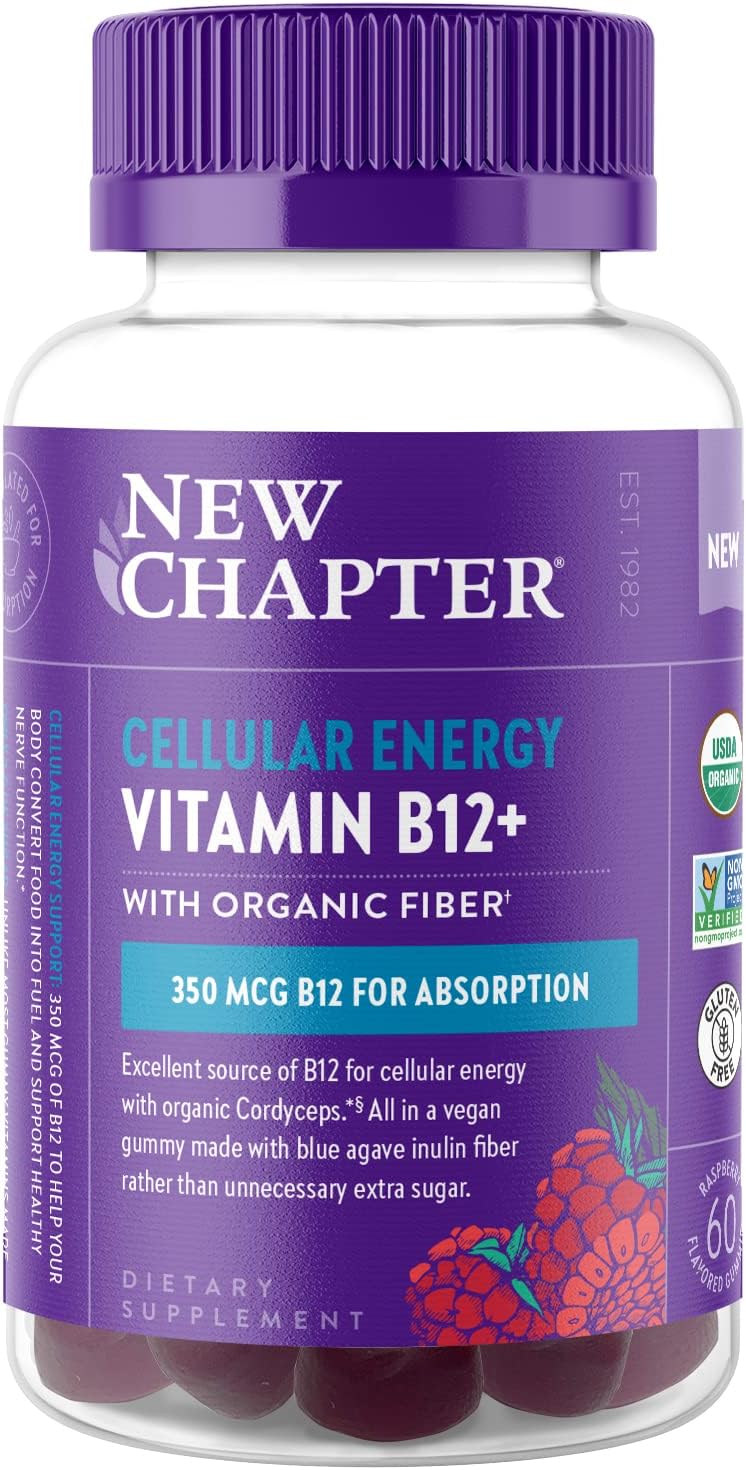 New Chapter Organic Vitamin B12+ Gummies | Cellular Energy Support, 60 Gummies