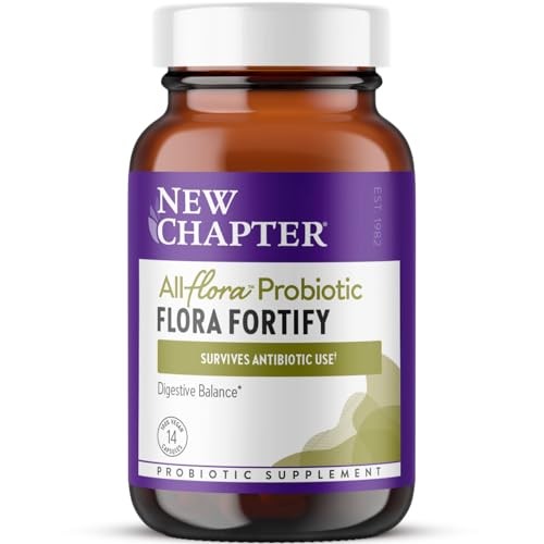 New Chapter All-Flora Probiotic Flora Fortify | 5 Billion CFU, 14 Vegan Capsules
