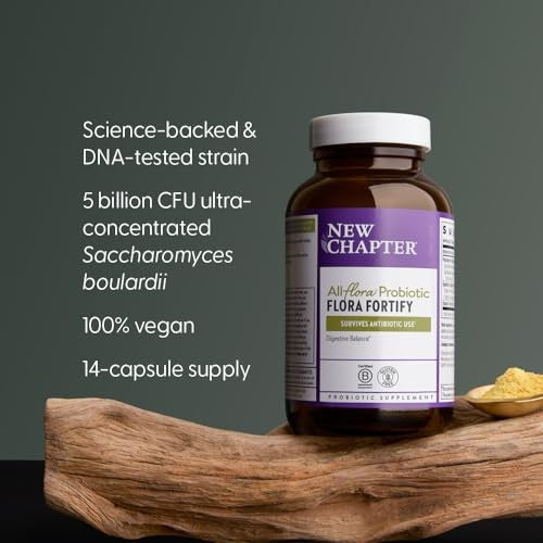 New Chapter All-Flora Probiotic Flora Fortify | 5 Billion CFU, 14 Vegan Capsules