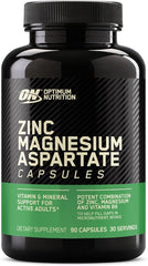 Suplemento ZMA de Optimum Nutrition | Aspartato de zinc y magnesio | Sin sabor | Recuperación y sueño