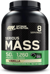 Optimum Nutrition Serious Mass Vanilla 2.72kg – High Protein Weight Gainer 50g Protein 6Lbs
