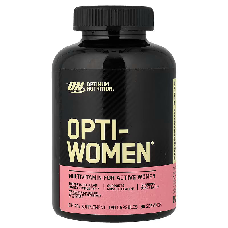 Optimum Nutrition Opti‑Women Multivitamin – 120 Capsules Unflavored – Women’s Daily Formula with Vitamin C, Zinc, Vitamin D & Iron for Energy, Immunity & Wellness