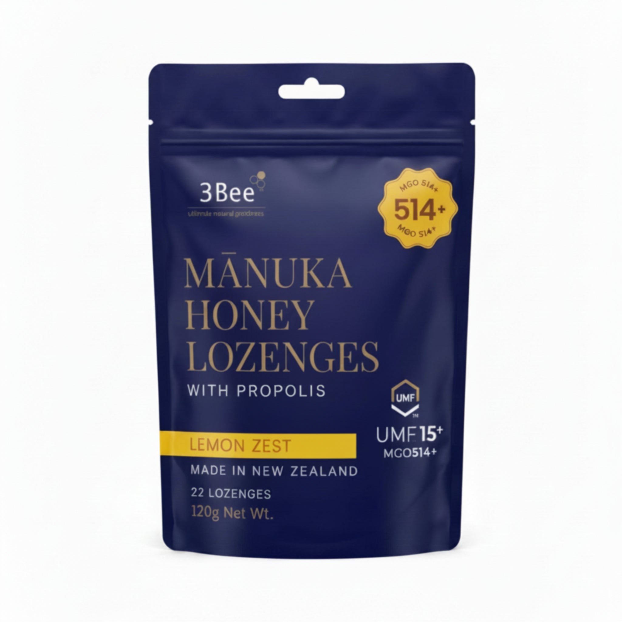 3BEE MHoney UMF15+ Lozenges – Lemon, 120g – Manuka Honey UMF15+, Soothing Relief, Immunity Support - Endnutrition.com