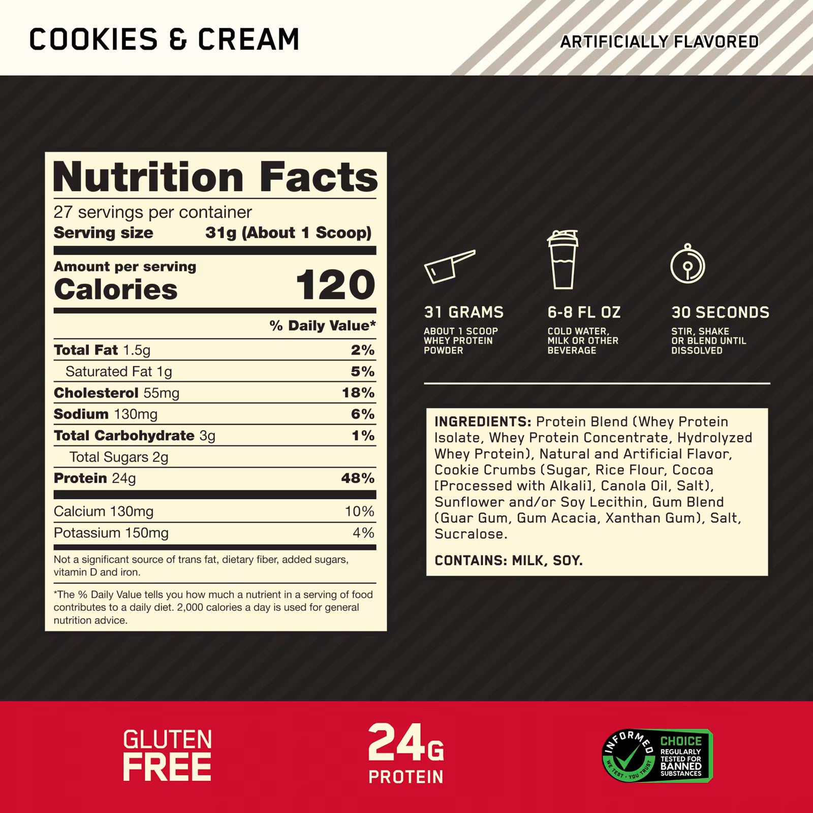 Optimum Nutrition Gold Standard 100% Whey Protein Powder |Double Rich Chocolate, 1 lb | Protein | Gluten Free - END Nutrition