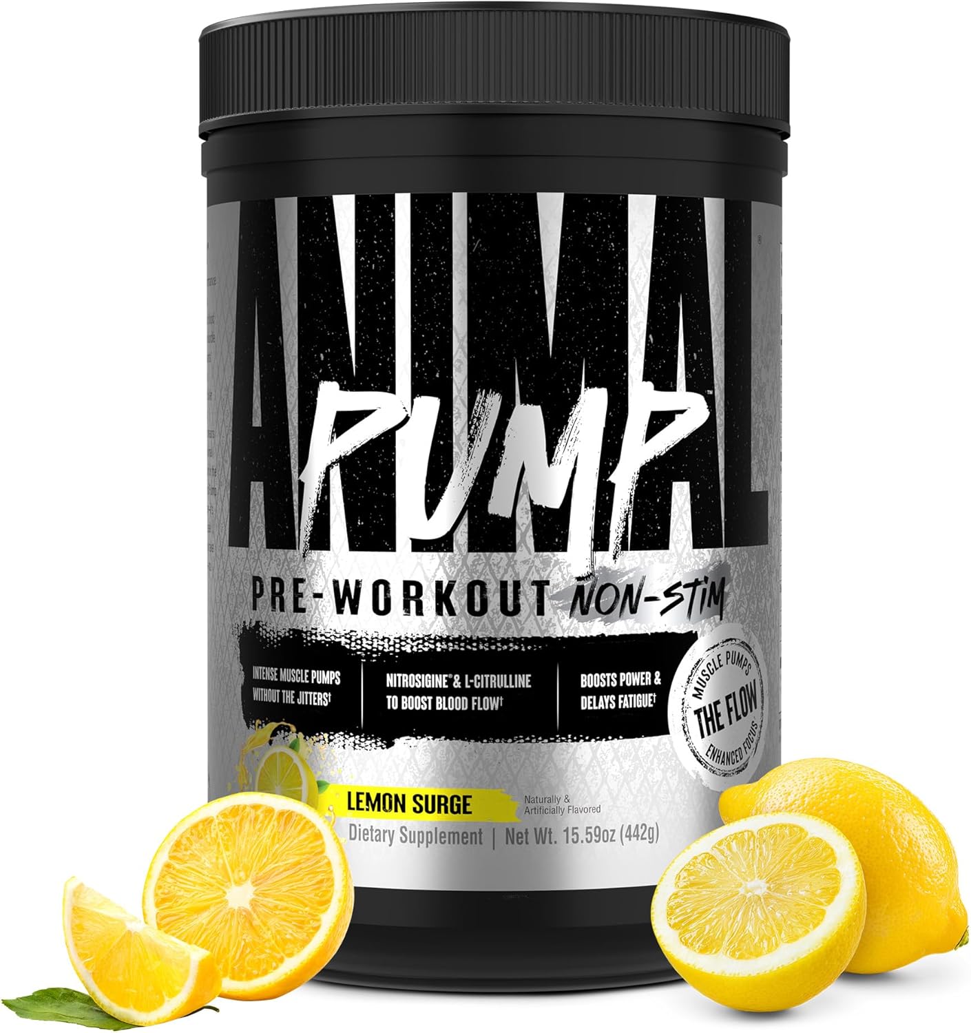 Universal Nutrition Animal Pump – Pre‑Workout Pump & Energy Formula – Citrulline, Creatine, Stims – Lemon Surge Powder – 442 g