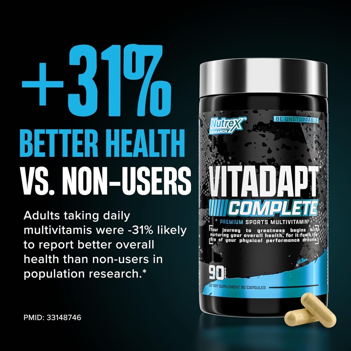Nutrex Vitadapt – 90 Capsules – Advanced Multivitamin Adaptogen Complex – Energy, Stress Support & Recovery - END General Trading