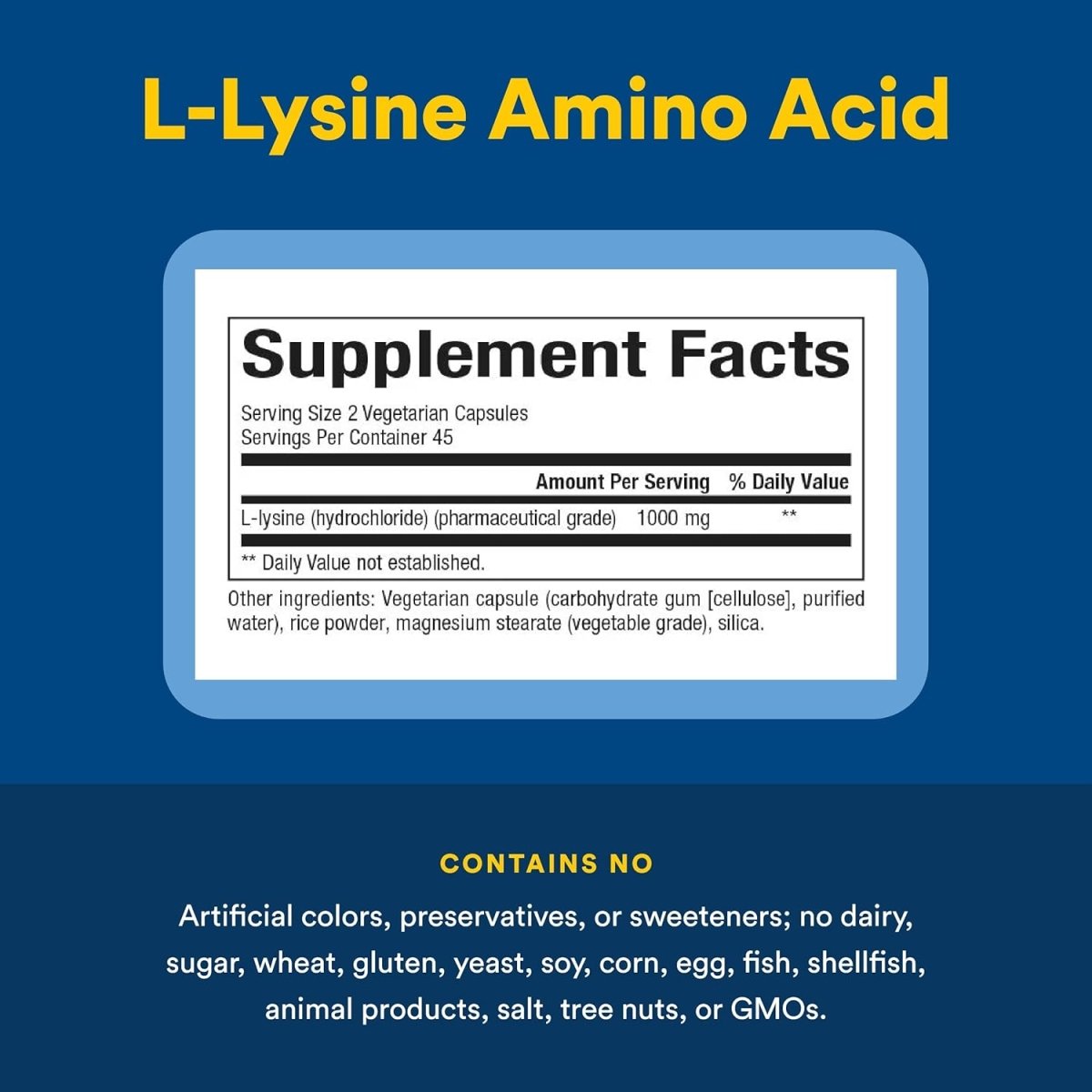 Natural Factors L‑Lysine 500 mg – 90 Vegetarian Capsules – Immune System Support, Collagen Formation