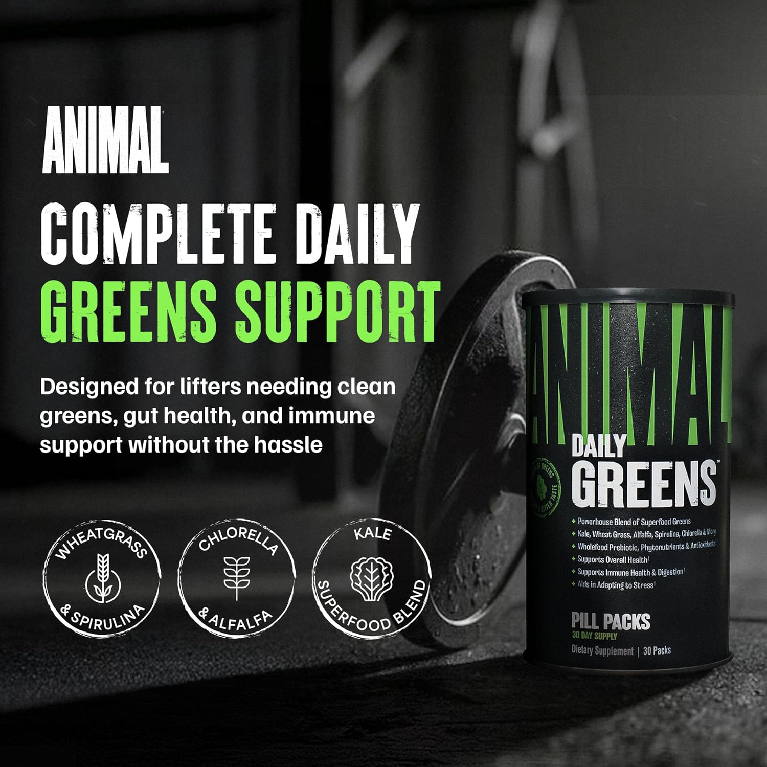 Universal Nutrition Animal Daily Greens – Superfood & Antioxidant Blend – Immunity, Digestion & Wellness – 30 Packs