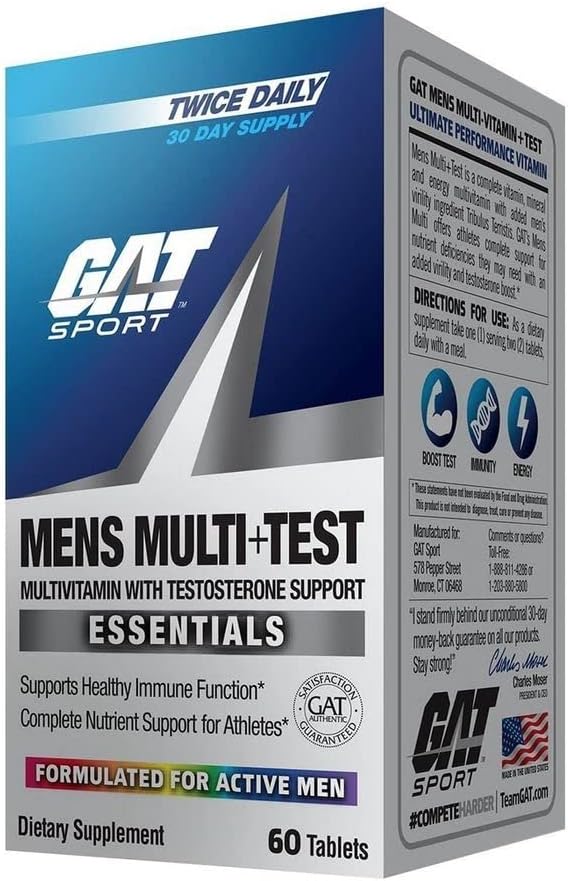 GAT Sport Men’s Multi + Test Multivitamin Tablets Testosterone Support Men’s Vitality 150 Count - END Nutrition