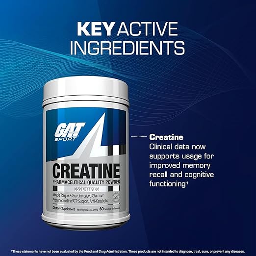 GAT Sport Creatine Monohydrate Unflavored 300g Muscle Strength & Power - END Nutrition