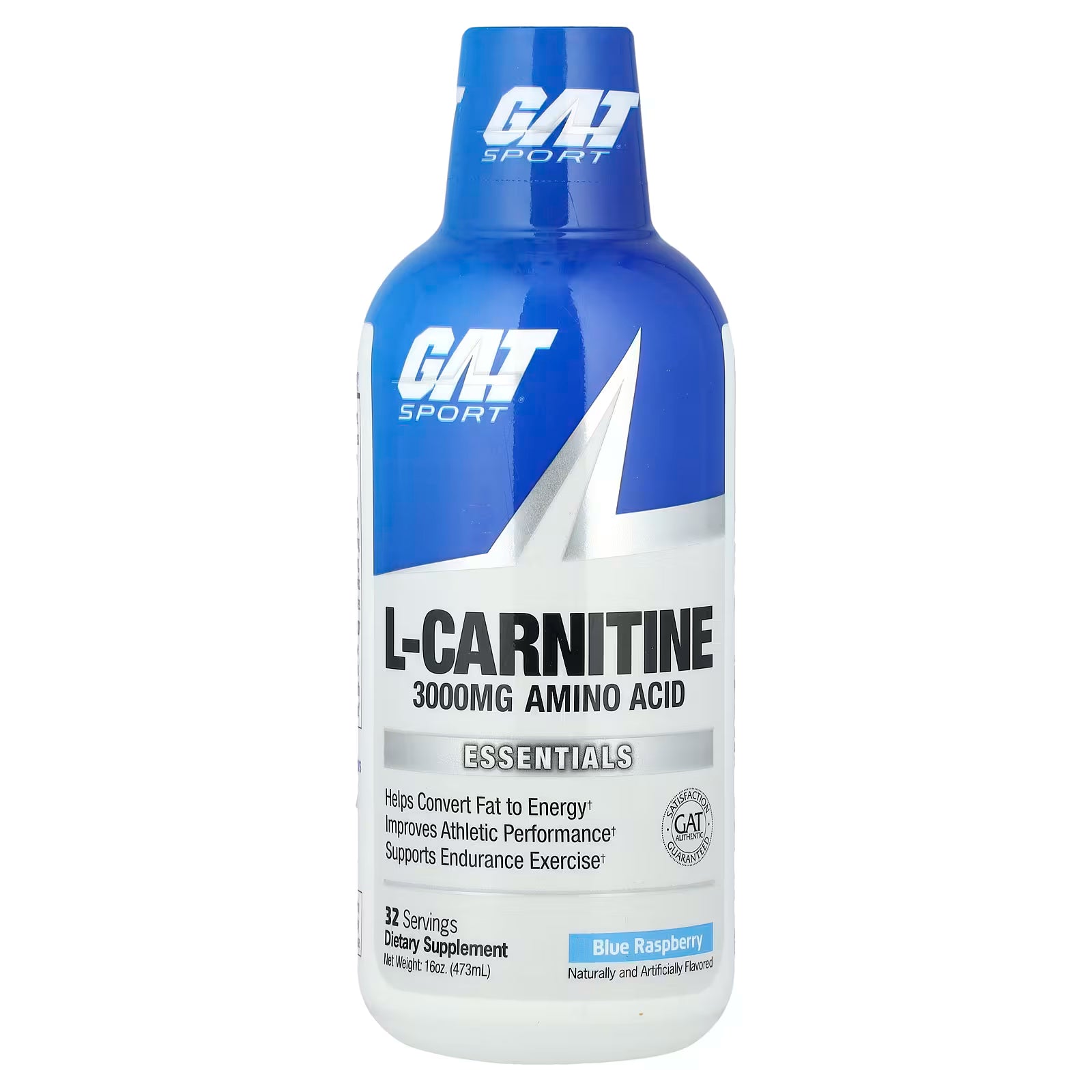 GAT Liquid L - Carnitine 3000 Blue Raspberry Fat Burner Liquid Energy & Endurance Support - END Nutrition