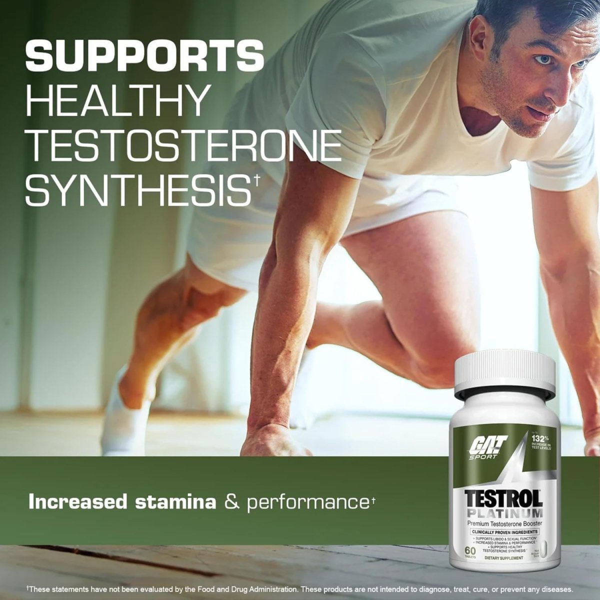 GAT Sport Testrol Platinum Test Booster for Men Testosterone Support 60 Tablets - END Nutrition