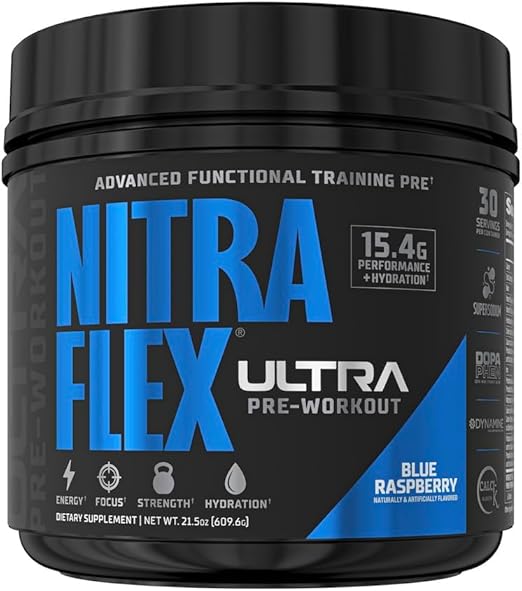 GAT Sport Nitraflex Ultra Pre Workout Blue Raspberry 30 Servings Energy Focus Strength - END Nutrition