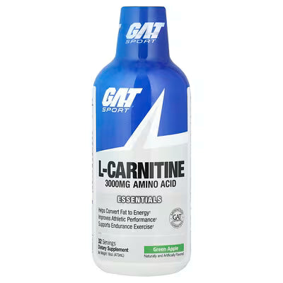GAT L-Carnitine 3000 Green Apple Fat Burner Liquid 16 oz Energy Support