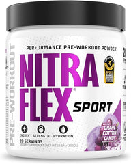 GAT Nitraflex Sport Pre Workout Powder Grape Cotton Candy 20Servings Energy Strength Focus Hydration