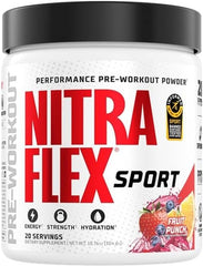 GAT Nitraflex Sport Pre Workout Powder Fruit Punch 20 Servings Energy Strength Focus Hydration