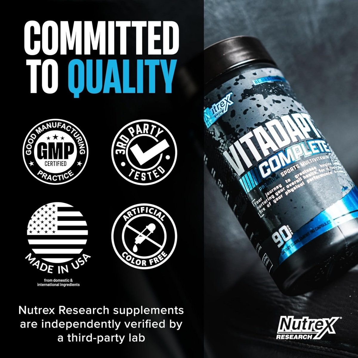 Nutrex Vitadapt – 90 Capsules – Advanced Multivitamin Adaptogen Complex – Energy, Stress Support & Recovery - END General Trading