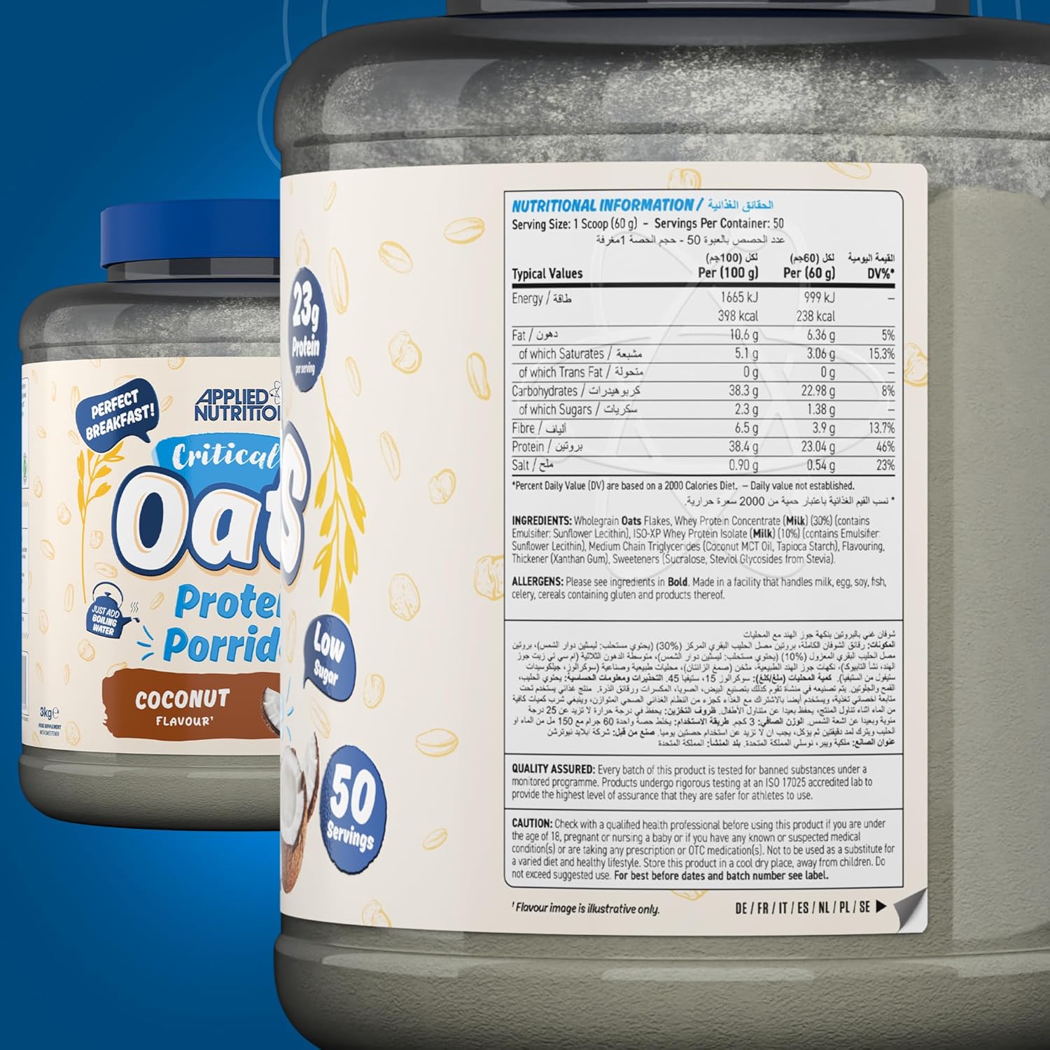 Applied Nutrition CRITICAL OATS PROTEIN PORRIDGE COCONUT 3KG | High-Protein Coconut