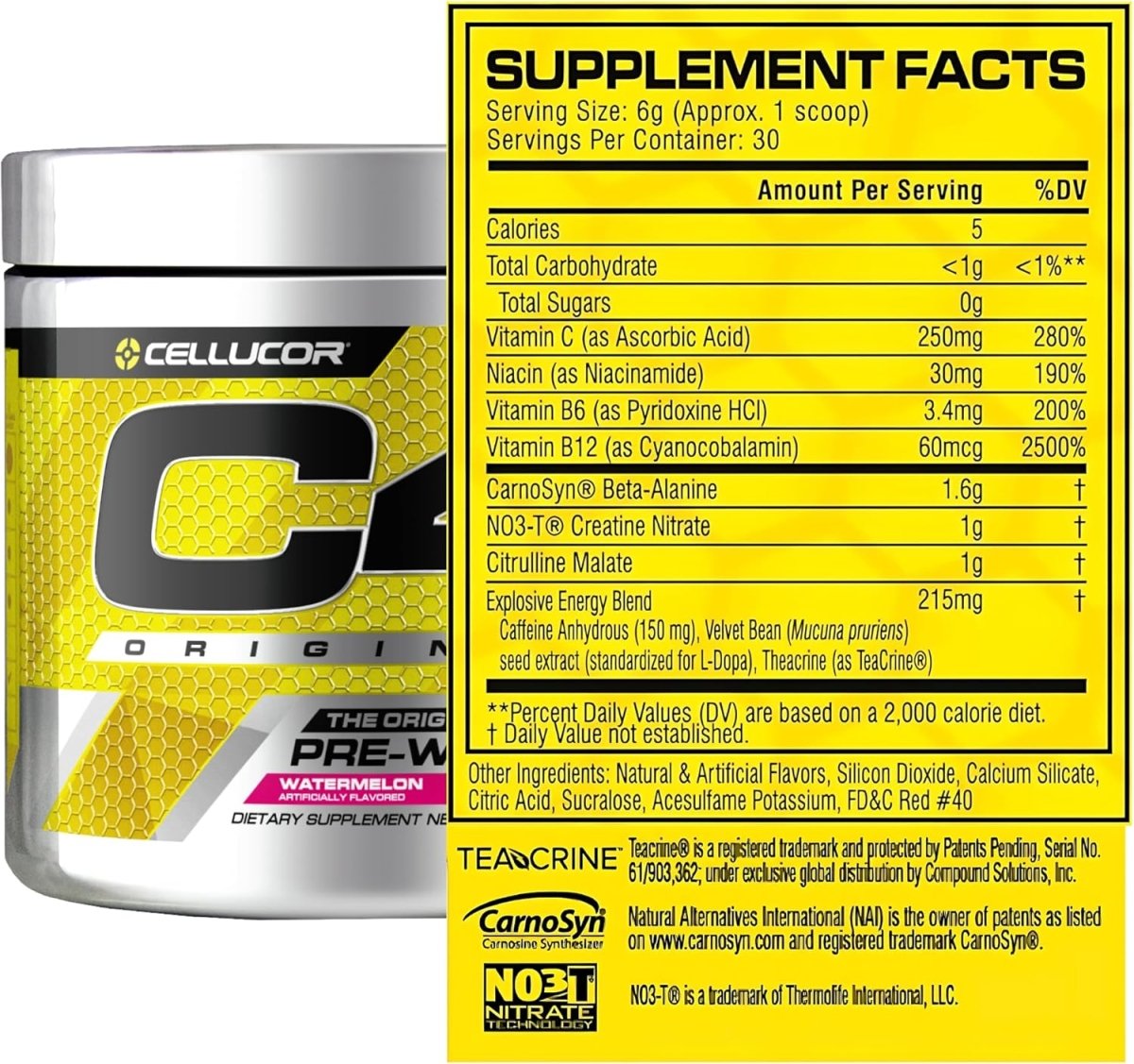Cellucor C4 Original Pre‑Workout – Watermelon – 282 g – Explosive Energy & Endurance - END Nutrition